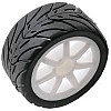 RC18R On-Road Tyres Pre-mounted on Spoke Wheels (2) - White