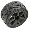 RC18R On-Road Tyres Pre-mounted on Spoke Wheels (2) - Black