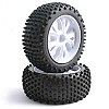 Block 1/10th Pre-Mounted Front Tyres on 10 Spoke Wheels (2)