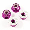 M4 Serrated Aluminium Locknuts - Purple (4)