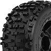 Badlands 3.8" Tyres Mounted on Desperado Black 1/2 Offset 17mm Wheels (2)