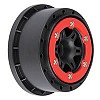 Split Six 2.2"/3.0" Red/Black Bead-Loc Wheels (2) for Front Slash