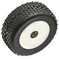 Team Associated&nbsp;RC18B Mini-Pin Front Tyres Pre-mounted on Dish Wheels (2) - Chrome