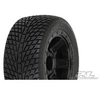 Proline&nbsp;Road Rage Street Tires Mounted on Desperado Black Wheels for 1:16 E-REVO