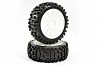 FASTRAX 1/8 PREMOUNTED BUGGY TYRES 'ROCK-BLOCK/12 SPOKE'