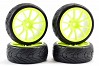 FASTRAX 1/10 STREET/TREAD TYRE 10SP NEON YELLOW WHEEL