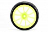 FASTRAX 1/10 STREET/TREAD TYRE 10SP NEON YELLOW WHEEL