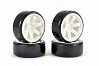 FASTRAX 1/10 STREET/DRIFT TYRE 6-SPOKE WHEEL (6MM OFFSET) - WHITE