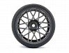 FASTRAX 1/10 STREET/TREAD TYRE STAR SPOKE GUN METAL WHEEL COMPLETE SET OF 4