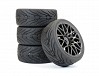 FASTRAX 1/10 STREET/TREAD TYRE STAR SPOKE GUN METAL WHEEL COMPLETE SET OF 4