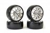 FASTRAX 1/10 STREET/DRIFT 10SP SCALE CHROME WHEEL & V2 TYRE