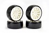 FASTRAX 1/10 STREET/DRIFT 10SP SCALE WHEEL & V2 TYRE WHITE