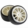 FASTRAX 1/10 STREET/DRIFT 10SP SCALE WHEEL & V2 TYRE WHITE