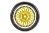 FASTRAX 1/10 STREET/TREAD TYRE CLASSIC GOLD/CHROME WHEEL