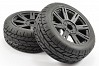 FASTRAX 1/8 EAGLE TREAD MOUNTED ON 8-SPOKE BLACK (PR)