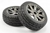 FASTRAX 1/8 EAGLE TREAD MOUNTED ON 8-SPOKE BLACK CHROME (PR)