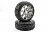 FASTRAX 1/8 EAGLE TREAD MOUNTED ON 8-SPOKE BLACK CHROME (PR)