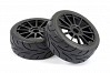FASTRAX 1/8 ARROW TREAD MOUNTED ON 12-SPOKE BLACK (PR)