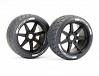 FASTRAX SUPAFORZA WIDE REAR 45° TYRES/BLACK 17MM HEX WHEELS