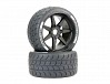 FASTRAX SUPAFORZA WIDE REAR 45° TYRES/BLACK 17MM HEX WHEELS