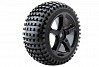 FASTRAX 1/8 TRUGGY ROCK MTD ON 5-SPOKE BLACK 0 OFFSET(PR)