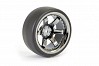 FASTRAX 1/10 (4) DRIFT D1 TYRE w/9MM 6-SPOKE WHEEL- BK CHROME