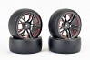 FASTRAX 1/10 (4) DRIFT D1 TYRE w/3MM 10-SPOKE WHEEL- GRAPHITE