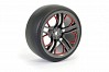 FASTRAX 1/10 (4) DRIFT D1 TYRE w/3MM 10-SPOKE WHEEL- GRAPHITE