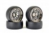 FASTRAX 1/10 (4) DRIFT D1 TYRE w/9MM 20-SPOKE WHEEL - BLACK CHROME
