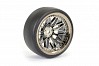 FASTRAX 1/10 (4) DRIFT D1 TYRE w/9MM 20-SPOKE WHEEL - BLACK CHROME
