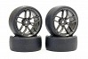 FASTRAX 1/10 (4) DRIFT D1 TYRE  w/3MM 10-SPOKE WHEEL- GRAPHITE