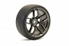 FASTRAX 1/10 (4) DRIFT D1 TYRE  w/3MM 10-SPOKE WHEEL- GRAPHITE