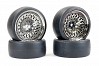 FASTRAX 1/10 (4) DRIFT D1 TYRE w/9MM CLASSIC WHEELS - BLACK CHROME