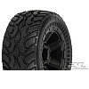 Dirt Hawg I Off-Road Tires Mounted on Desperado Black Wheels for 1:16 E-REVO
