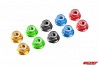 CORALLY ALUMINIUM NYLSTOP NUT M3 FLANGED RED 10 PC