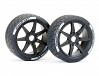 FASTRAX SUPAFORZA FRONT 45° TYRES/BLACK 17MM HEX WHEELS