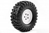 FTX OUTBACK PRE-MOUNTED STEEL LOOK LUG/TYRE (2) - WHITE
