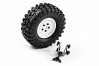 FTX OUTBACK SPARE TYRE MOUNT & TYRE/STEEL LOOK LUG WHEEL WHITE