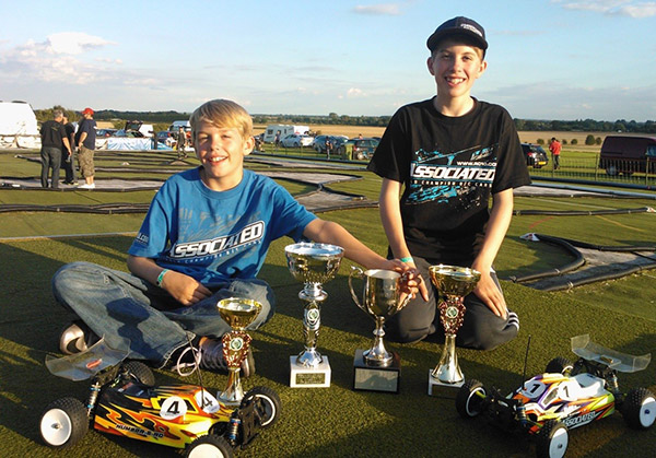Luke and Josh at Boughton with their 4wd trophies and B44.2 cars