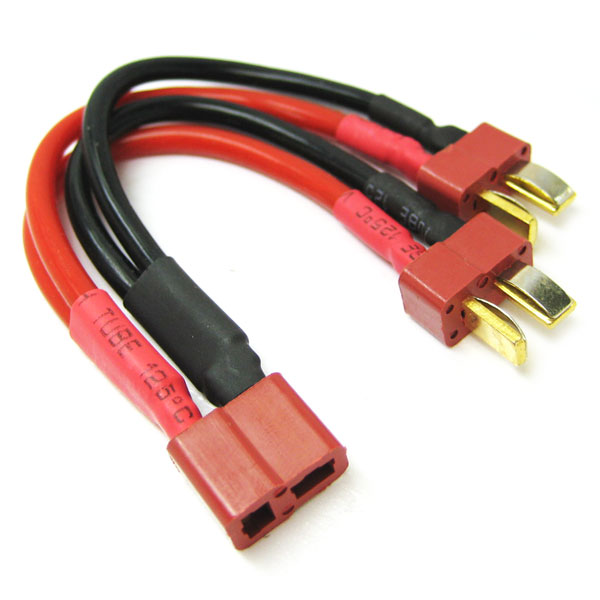 Etronix Deans 2S Battery Harness for 2 Packs in Parallel 14AWG Silicone Wire