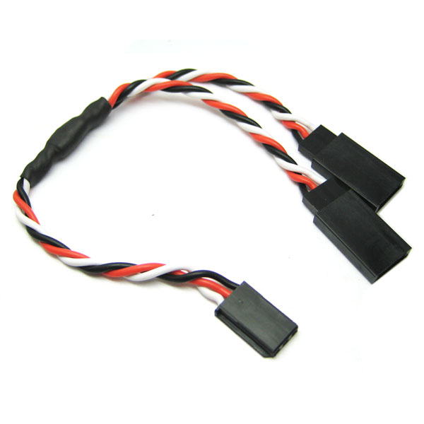 22AWG Futaba Twisted Y Extension Wire - 10cm