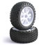 Fastrax Block 1/10th Pre-Mounted Front Tyres on 10 Spoke Wheels (2)