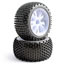 Fastrax Block 1/10th Pre-Mounted Rear Tyres on 10 Spoke Wheels (2)