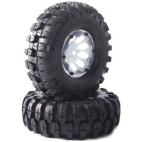 Snake' 1.9" Crawler Tyres on Bead Protector Wheels (2) - White