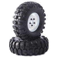 Snake' 1.9" Crawler Tyres on Scale Wheels (2) - Black