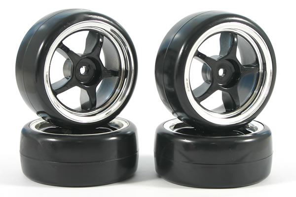 Fastrax&nbsp;5-Spoke Drift Wheel & V2 Tyre Set (4) - Chrome