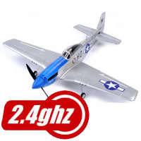 Mini P51 Mustang RTF Electric Warbird with 2.4ghz Radio System - Blue/Silver