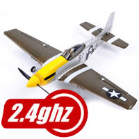 Mini P51 Mustang RTF Electric Warbird with 2.4ghz Radio System - Yellow/Green