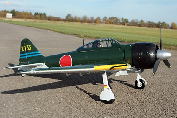 FMS&nbsp;Mitsubishi A6M Zero 1400 Series ARTF Electric Warbird with Retract Landing Gear & Flaps