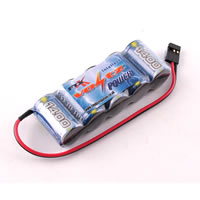 Voltz 1400mah 5-cell 6v Receiver Pack w/Futaba Connector